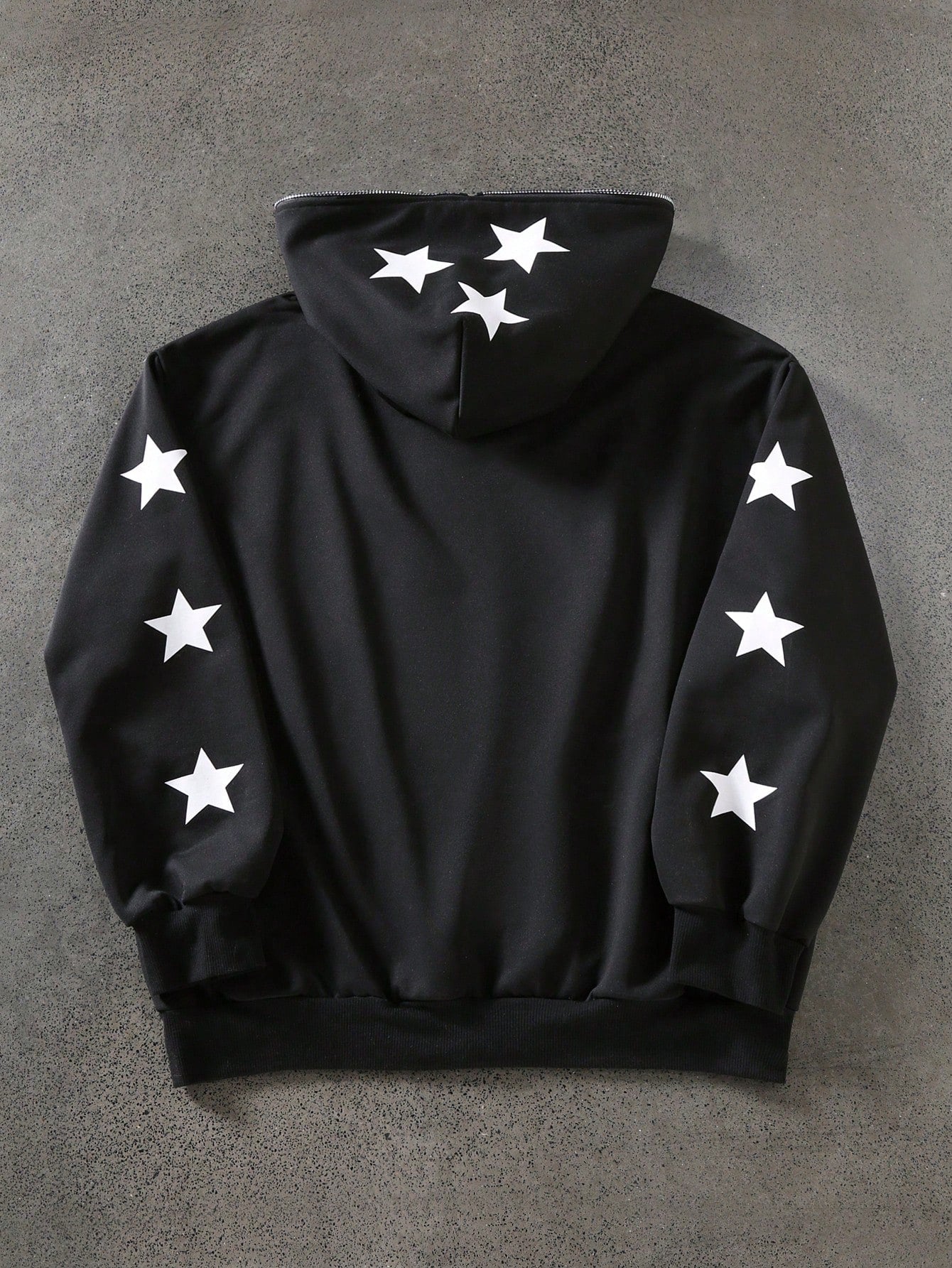 Manfinity EMRG Men's Casual Cartoon Star & Letter Print Zip-Up Hoodie, Spring Autumn