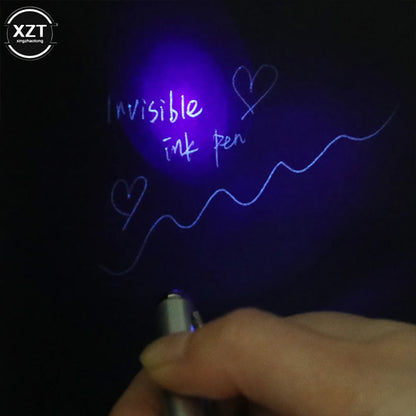 Invisible Ink Pen With Uv Light Hidden Handwriting Novelty Ballpoint Pens Office School Supplies Magic Secret Ballpoint pen