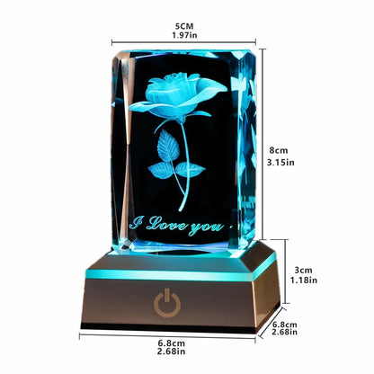 Rose Crystal LED Colorful Night Light