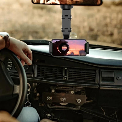 Auto Rearview Mirror Seat Hanging Clip Bracket Cell Phone Holder