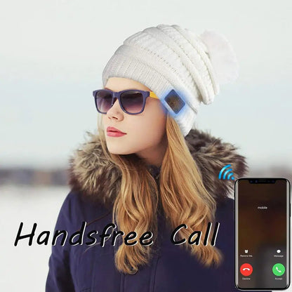 beanie Hat with Headphones wireles Bluetooth-compatible