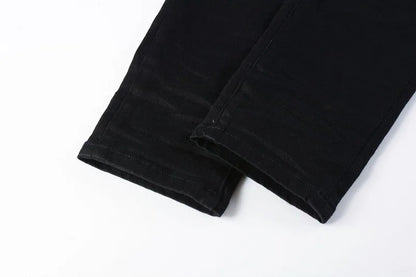 2024 New Fashion Trend High quality Jeans Brand Jeans American High Street Paint Black