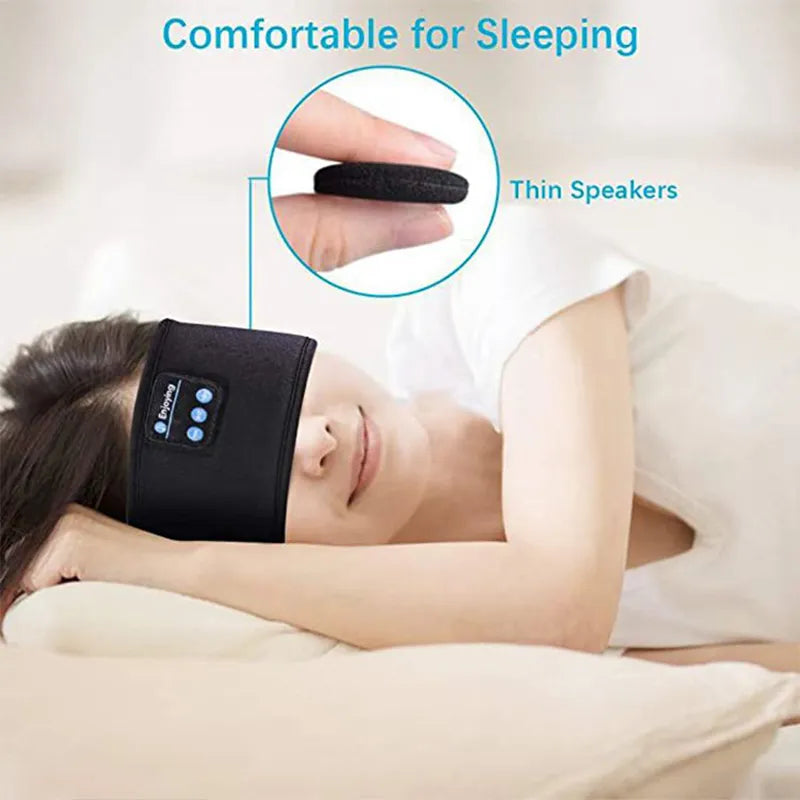 Wireless Bluetooth Headset Elastic Sports Headband Over the Ear Hairband Earbuds Music Sleeping Eye Mask Wireless Headphones