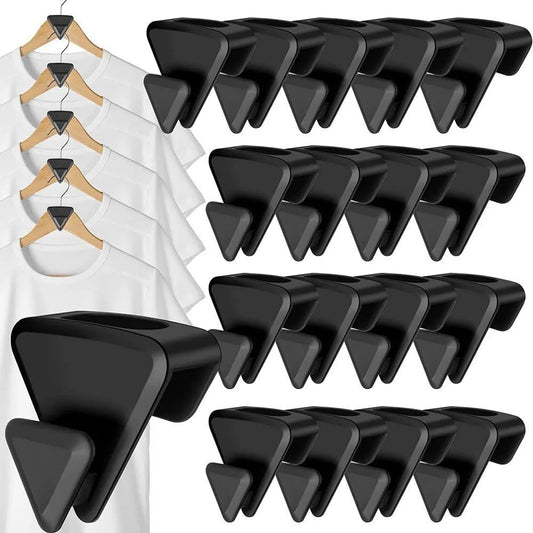 10pcs sruby space triangle connecting hooks, multifunctional wardrobe drying rack stacking