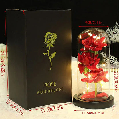 Artificial flowers Rose glass cover